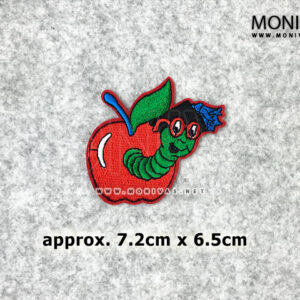 Apple Worm Iron On Patch