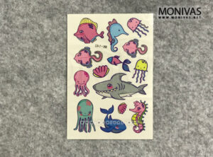 Aquatic Creatures Aquarium Theme Party Temporary Tattoo Sticker