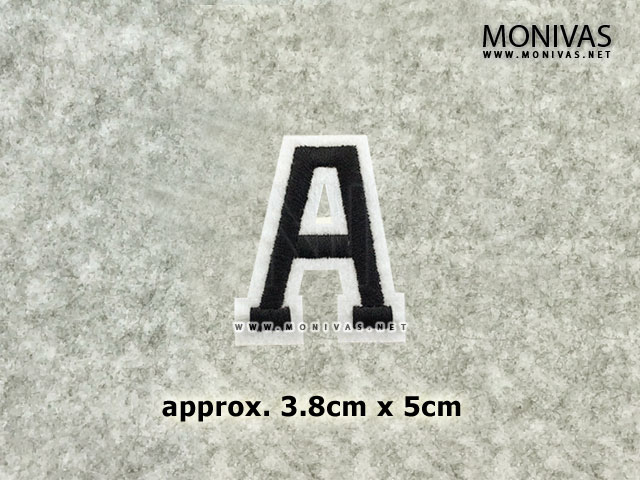 Black Alphabet Letter A Iron On Patch