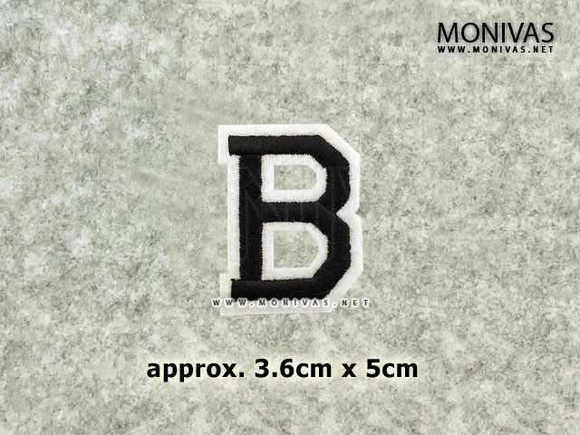 Black Alphabet Letter B Iron On Patch