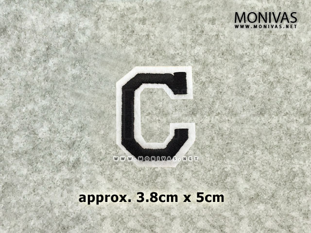Black Alphabet Letter C Iron On Patch