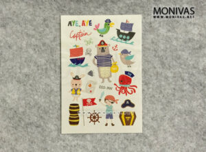 Pirate Animals Theme Party Temporary Tattoo Sticker