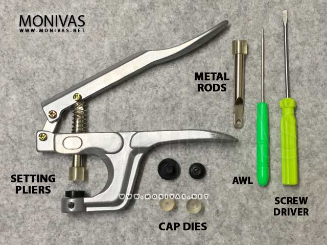 Silver Plastic Snap Button Installation Tools