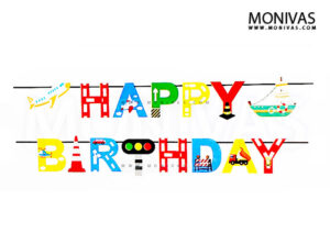 Vehicles Theme Birthday Party Garland
