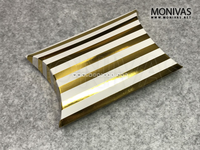 Gold Stripe Pillow Shape Gift Box