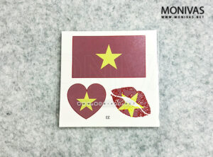 Vietnam Flag Temporary Tattoo Stickers (8pcs)
