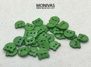Green Bear Head PVC Buttons (8pcs)