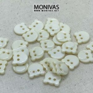 Off-White Bear Head PVC Buttons (8pcs)
