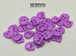 Purple Bear Head PVC Buttons (8pcs)