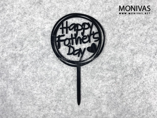 Round Fathers Day Cake Topper