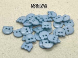 Sky Blue Bear Head PVC Buttons (8pcs)