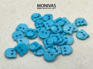 Turquoise Bear Head PVC Buttons (8pcs)