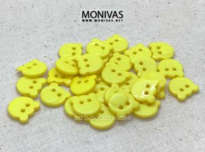 Yellow Bear Head PVC Buttons (8pcs)