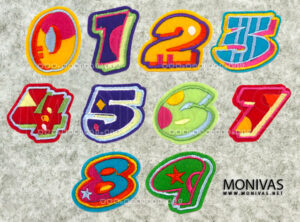 Colorful Numeric Number Iron On Patch (0-9)