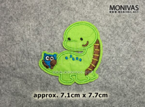 Dinosaur with Owl Iron On Patch