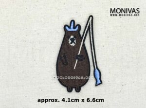 Fishing Bear Iron On Patch