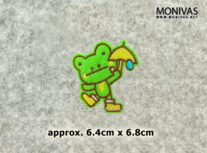 Frog with Umbrella Iron On Patch