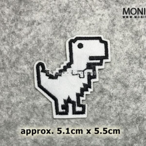 Error Message Pixelated Dinosaur Iron On Patch