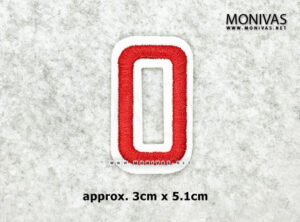 Solid Red Numeric Number Iron On Patch (0-9)