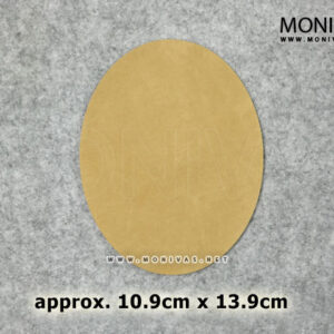 Beige Velvet Oval Repairing Iron On Patch