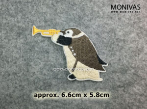 Trumpet Penguin Iron On Patch
