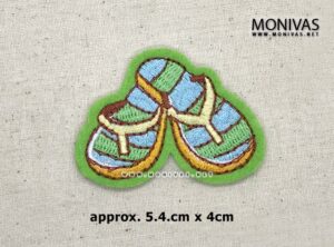 Green Beach Slippers Iron On Patch