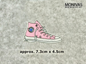 Pink High Top Sneaker Shoe Iron On Patch