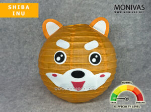 Shiba Inu Paper Lantern DIY Crafting Kit (with LED Light and Handle)