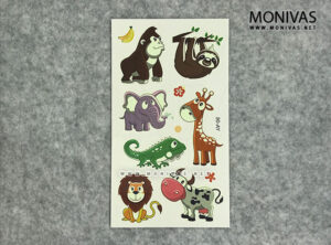 Glow in the Dark Animal Party Temporary Tattoo Sticker Set (5pcs)