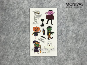 Glow in the Dark Halloween Party Temporary Tattoo Sticker Set (5pcs)