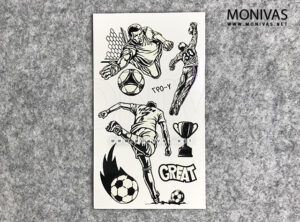Glow in the Dark Soccer Party Temporary Tattoo Sticker Set (6pcs)