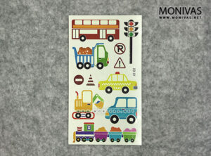 Glow in the Dark Vehicles Party Temporary Tattoo Sticker Set (5pcs)