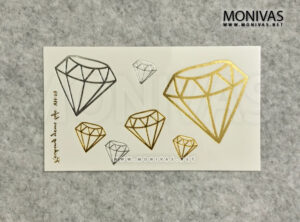 Gold & Silver Diamonds Temporary Tattoo Sticker