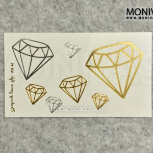 Gold & Silver Diamonds Temporary Tattoo Sticker
