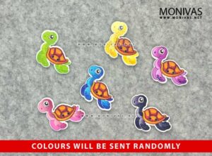 Sea Turtle Decorative Wooden Buttons (Mixed Colors, 6pcs)