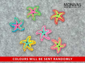Colorful Starfish Decorative Wooden Buttons (Mixed Colors, 6pcs)