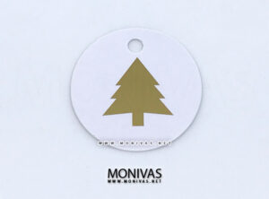 Round Christmas Tree Printed Gift Tags – White (12pcs)