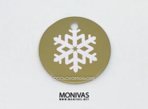 Round White Snowflake Printed Gift Tags – Gold (12pcs)