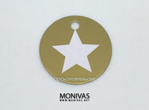Round White Star Printed Gift Tags – Gold (12pcs)