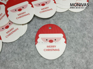 Oval Santa Claus Christmas Printed Gift Tags (10pcs)