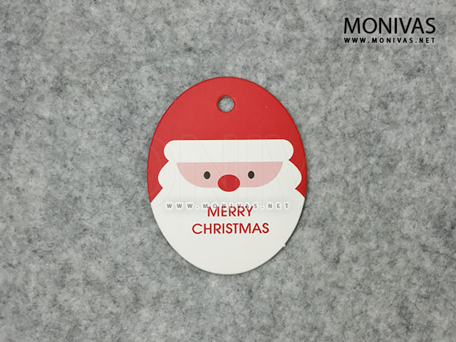 Oval Santa Claus Printed Christmas Gift Tags