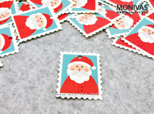 Santa Claus Postage Stamp Christmas Printed Gift Tags (10pcs)