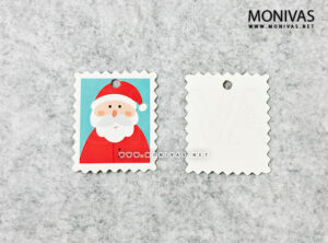 Santa Claus Postage Stamp Christmas Printed Gift Tags (10pcs)