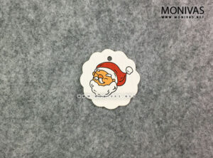Santa Claus Mini White Scallop Printed Gift Tags (12pcs)