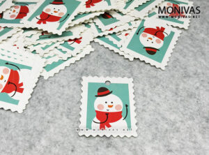 Snowman Postage Stamp Christmas Printed Gift Tags (10pcs)