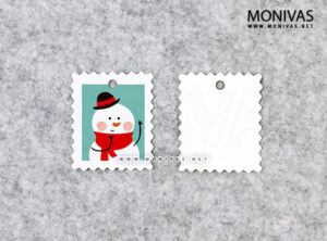 Snowman Postage Stamp Christmas Printed Gift Tags (10pcs)