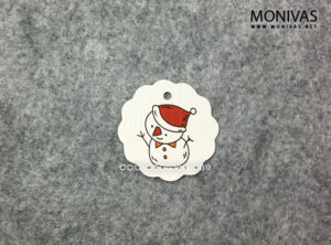 Snowman Mini White Scallop Printed Gift Tags (12pcs)